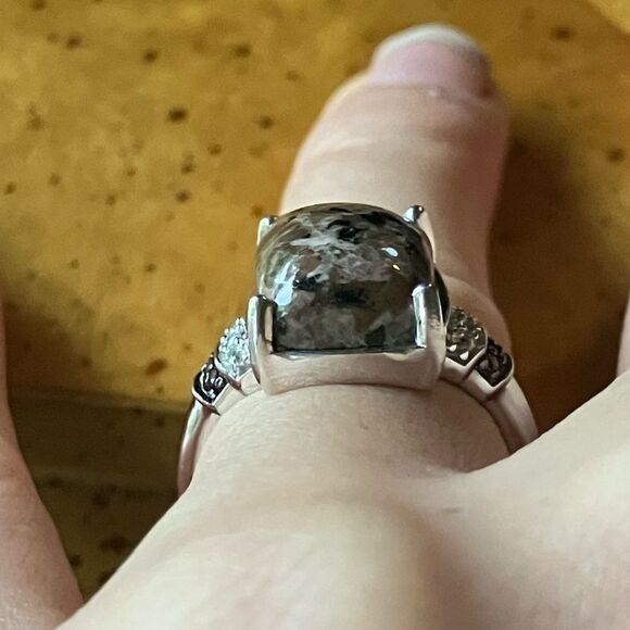 Natural Yooperlite Red Garnet Sterling Silver Ring Size 6 - Picture 3 of 9